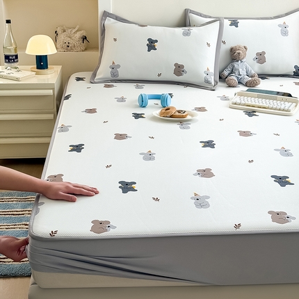 91家纺网 家纺一手货源 找家纺 （总）懒猫家纺 2025新款凉感斜纹床席款床笠款凉席-床笠款