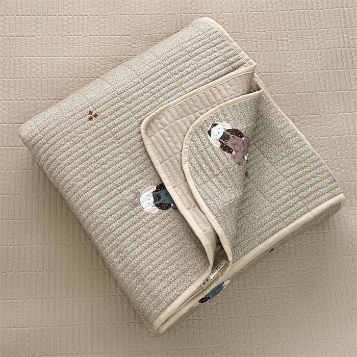 91家纺网 家纺一手货源 找家纺 恒爱 2025新款全棉印花单床盖 安哥拉公主-浅咖