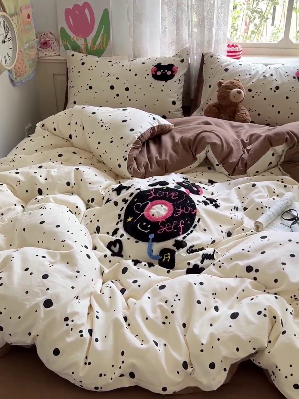 91家纺网 家纺一手货源 找家纺 曼谷家纺 2025新款软糯毛巾绣水洗棉四件套 音乐节-星球咖