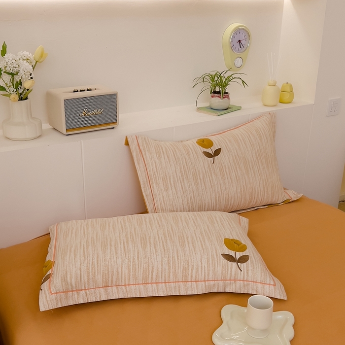 91家纺网 家纺一手货源 找家纺 优品阁 2024新款全棉磨毛四件套 多洛塔-咖