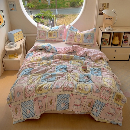 91家纺网 家纺一手货源 找家纺 初念 2025新款云朵棉系列夏被（提供买家秀） 芝士呆猫