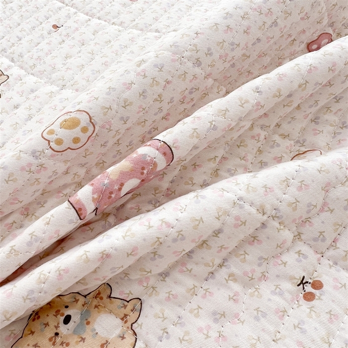 91家纺网 家纺一手货源 找家纺 恒爱 2025新款全棉印花单床盖 五彩熊