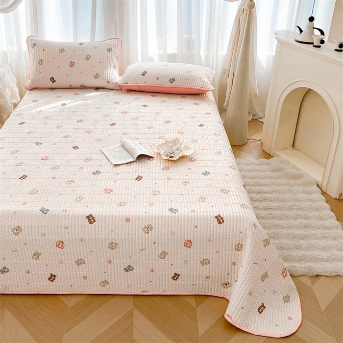 91家纺网 家纺一手货源 找家纺 恒爱 2025新款全棉印花单床盖 五彩熊