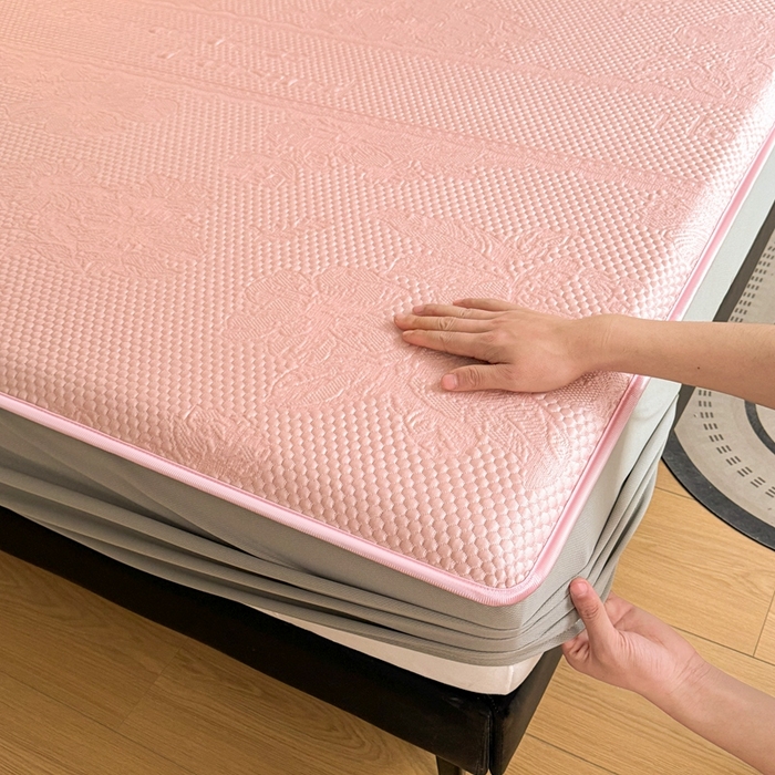 91家纺网 家纺一手货源 找家纺 （总）2025新款凉感冰豆豆凉席床笠凉席席子-花之恋系列凉豆豆床笠花之恋系列