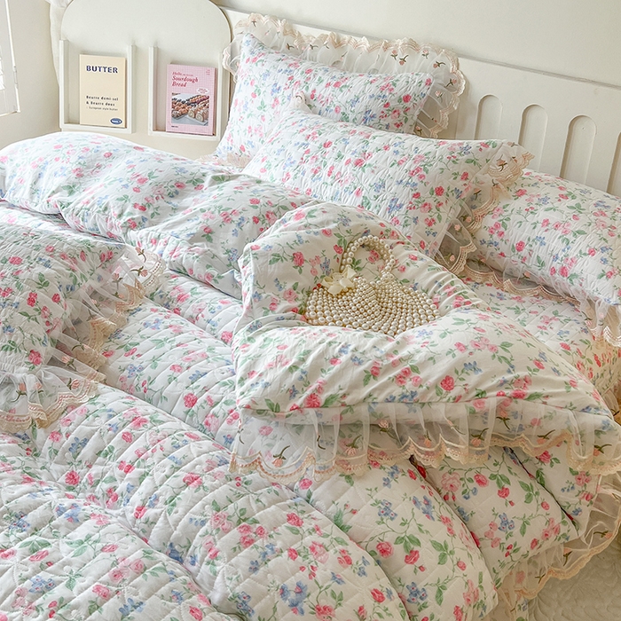 91家纺网 家纺一手货源 找家纺 网红馆 2025新款水洗棉印花床盖四件套 春不晚