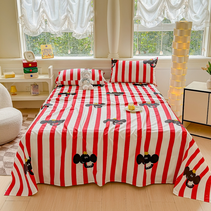 91家纺网 家纺一手货源 找家纺 2025新款全棉床单床笠 嘟嘟小象 床单款