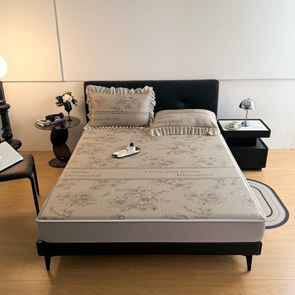 2025新款凉感冰豆豆凉席床笠凉席席子-花之恋系列凉豆豆床笠花之恋系列 花之恋-香槟金