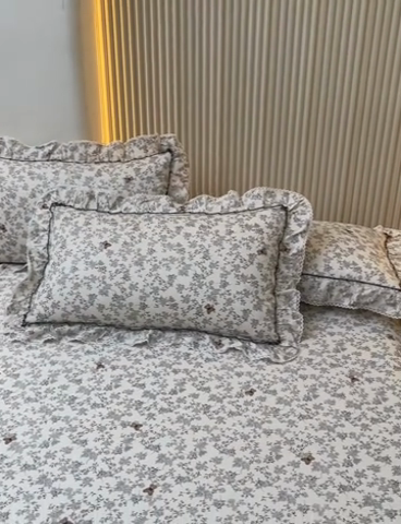 91家纺网 家纺一手货源 找家纺 2025新款韩版全棉公主风床裙单品 奥罗拉