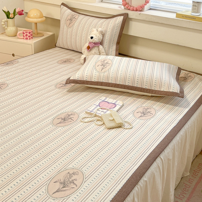 91家纺网 家纺一手货源 找家纺 慕澄家纺 2025新款小清新印花真冰藤系列凉席床席款 床席-意境