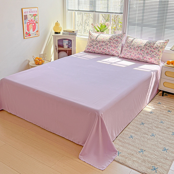 91家纺网 家纺一手货源 找家纺 2025水洗棉双层纱简约风ins风小碎花被套床单款床笠款三四件套-单被套 花开满树