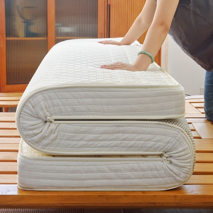 苏赫床垫 2025新款针织提花华夫格海棉床垫 华夫格白色