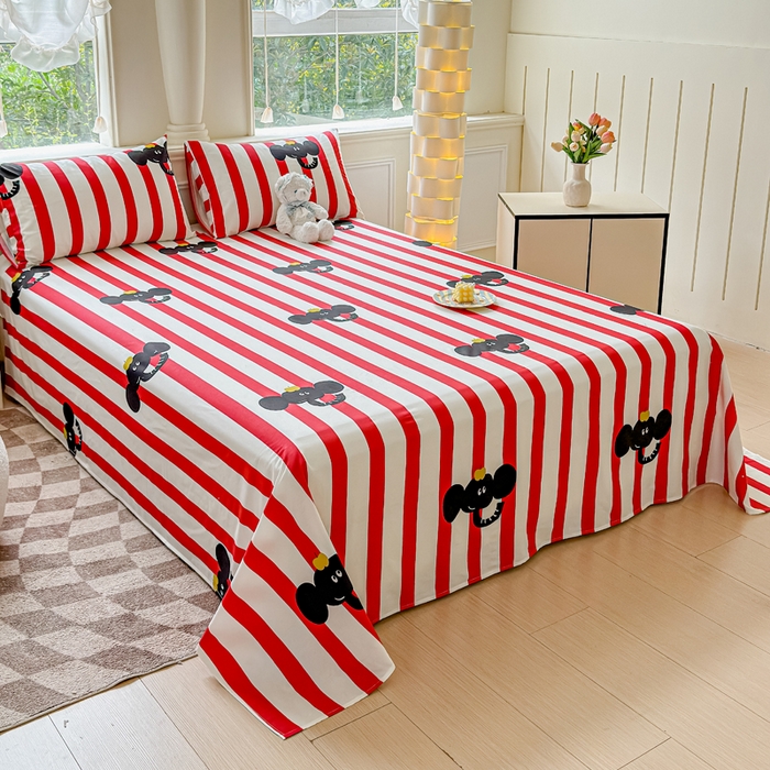 91家纺网 家纺一手货源 找家纺 2025新款全棉床单床笠 嘟嘟小象 床单款