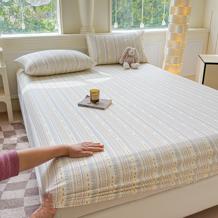 91家纺网 家纺一手货源 找家纺 2025新款全棉床单床笠 米娅 床笠款