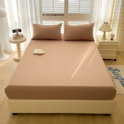 91家纺网 家纺一手货源 找家纺 禧缘家纺（原梦想家） 2025新款全棉40s纯色13372系列单床笠 卡其色