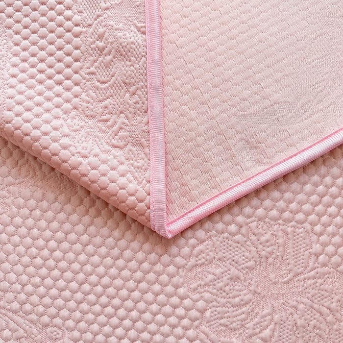 91家纺网 家纺一手货源 找家纺 2025新款冰豆豆凉感床裙凉席席子-花之恋系列冰豆豆床裙凉席-花之恋系列 花之恋 粉色