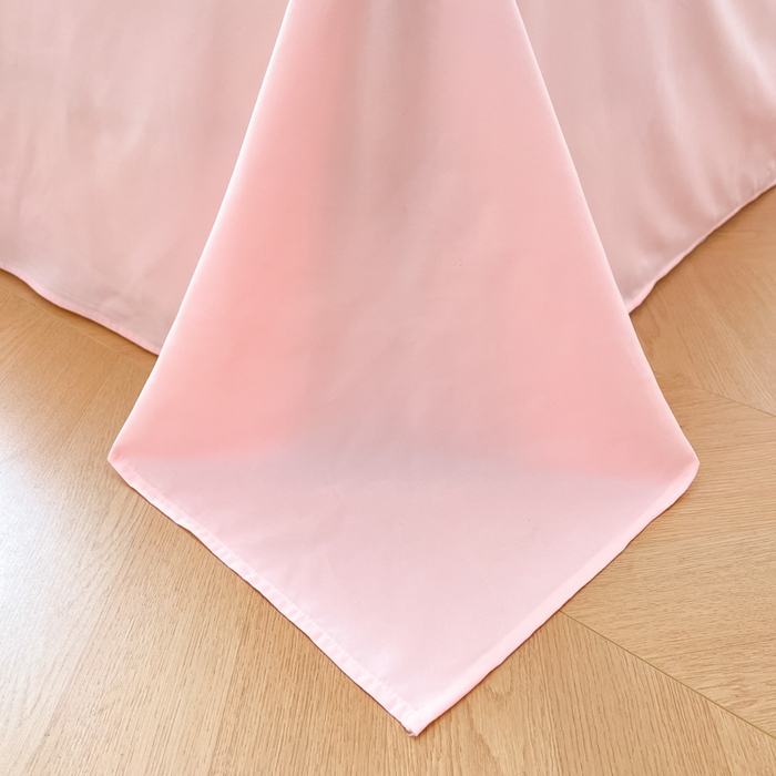 91家纺网 家纺一手货源 找家纺 泉欣家纺 2025新款网红可爱卡通公主风毛巾绣花水洗棉四件套（专版花型）甜甜猫咪 甜甜猫咪-粉玉