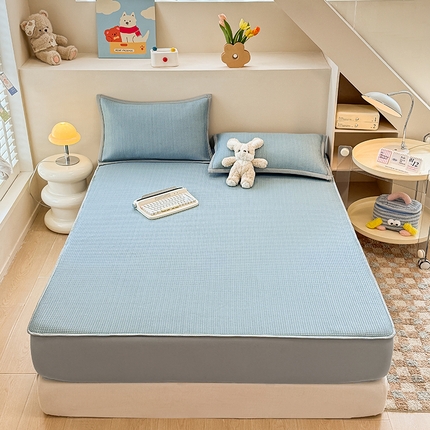 金盛纺 2025新款冰豆豆凉席-床笠款 华夫格-兰