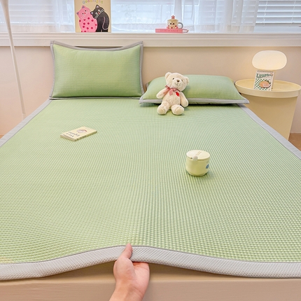 金盛纺 2025新款冰豆豆凉席-床席款 华夫格-绿