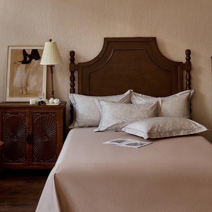 91家纺网 家纺一手货源 找家纺 由丽家纺 2025新款柔棉数码印花四件套系列 云烟-灰