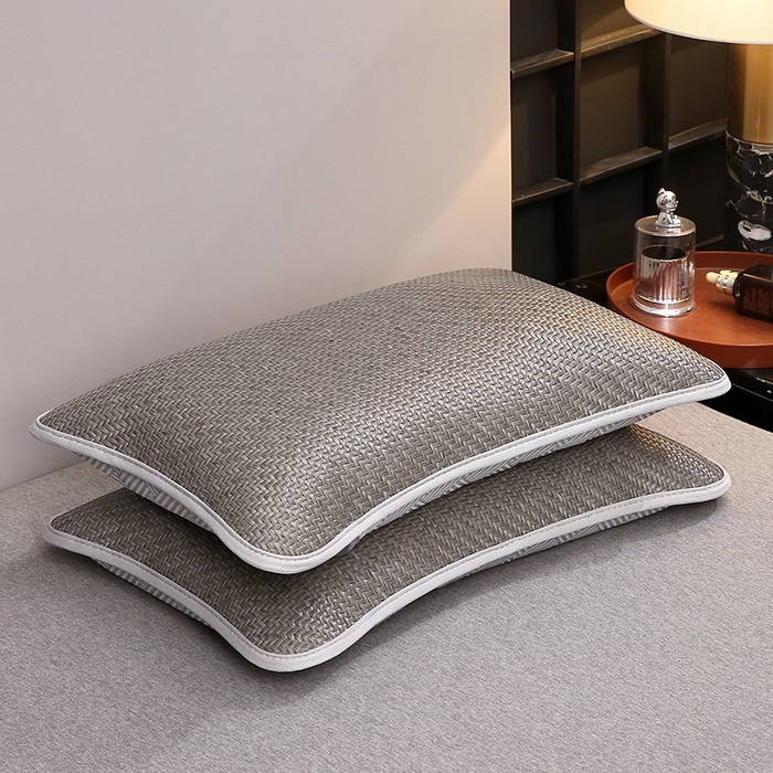 91家纺网 家纺一手货源 找家纺 （总）2025新款纯色冰藤全荞麦枕夏凉凉感枕芯冰丝冰藤枕头