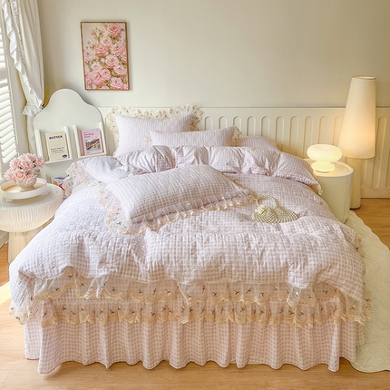 91家纺网 家纺一手货源 找家纺 （总）网红馆 2025新款水洗棉印花床盖四件套