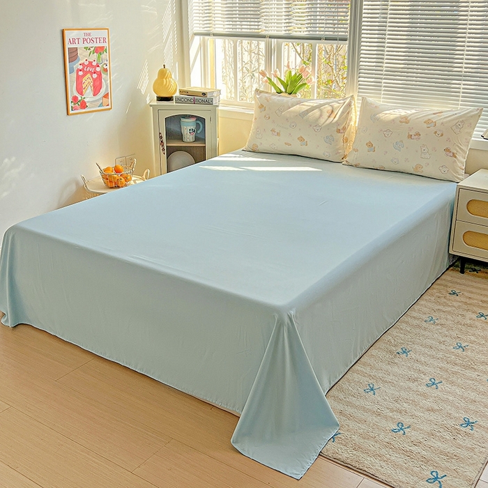 91家纺网 家纺一手货源 找家纺 2025新款水洗云朵糯糯棉简约风ins风小碎花被套床单款床笠款三四件套 萌宠