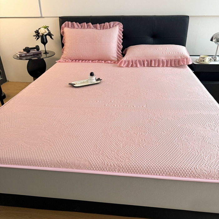 91家纺网 家纺一手货源 找家纺 （总）2025新款凉感冰豆豆凉席床笠凉席席子-花之恋系列凉豆豆床笠花之恋系列