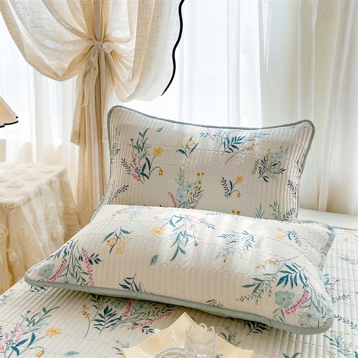 91家纺网 家纺一手货源 找家纺 恒爱 2025新款全棉印花单床盖 孔雀草