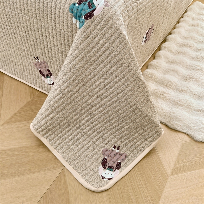 91家纺网 家纺一手货源 找家纺 恒爱 2025新款全棉印花单床盖 安哥拉公主-浅咖