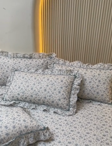 91家纺网 家纺一手货源 找家纺 2025新款韩版全棉公主风床裙单品 春野