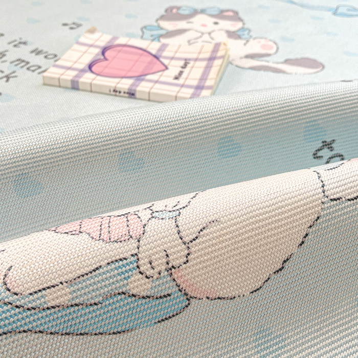 91家纺网 家纺一手货源 找家纺 慕澄家纺 2025新款小清新印花真冰藤系列凉席床席款 床席-害羞喵