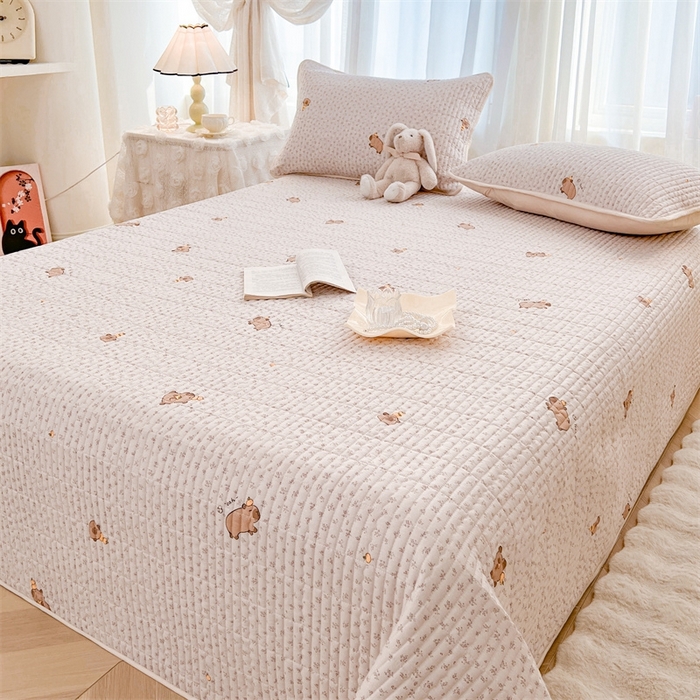 91家纺网 家纺一手货源 找家纺 恒爱 2025新款全棉印花单床盖 卡皮巴拉