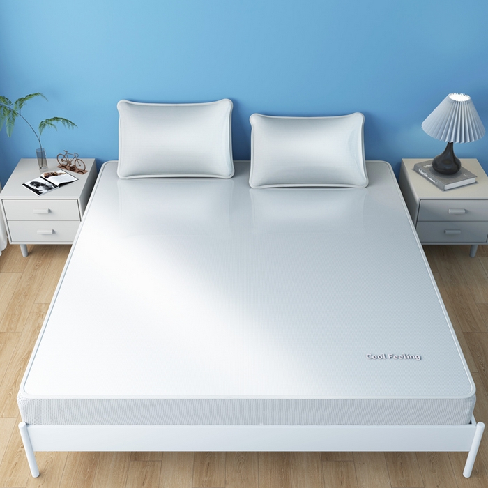 91家纺网 家纺一手货源 找家纺 2025新款云母冰川凉席床笠 云母冰川-灰（床笠）