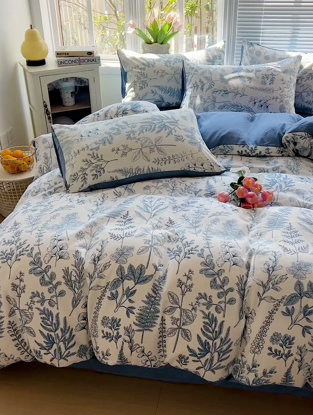 91家纺网 家纺一手货源 找家纺 2025水洗棉双层纱简约风ins风小碎花被套床单款床笠款三四件套-单被套 恋爱季节