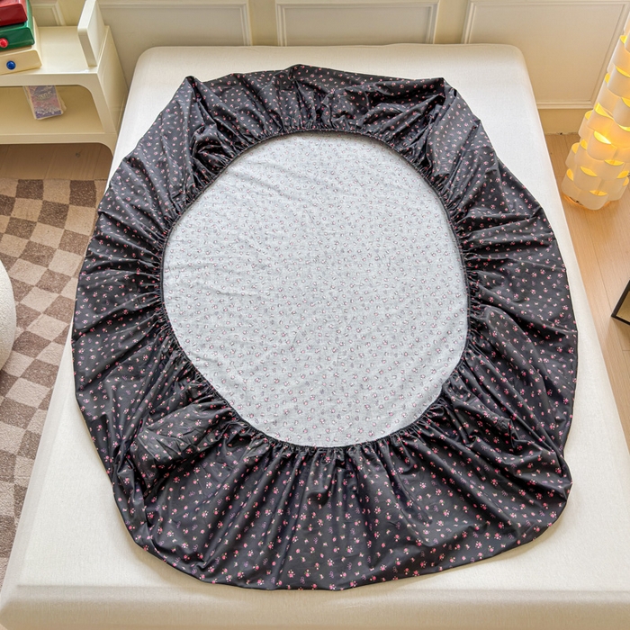 91家纺网 家纺一手货源 找家纺 2025新款全棉床单床笠 繁花 床笠款