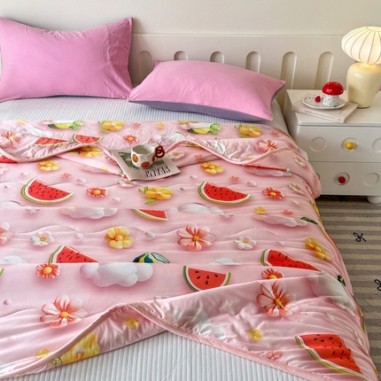 91家纺网 家纺一手货源 找家纺 （总）卡斯诺  2025新款5D立体印花凉感夏被（下载文件夹包含买家秀）