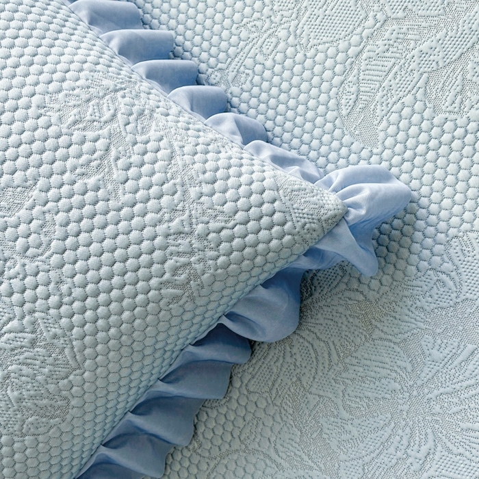 91家纺网 家纺一手货源 找家纺 2025新款冰豆豆凉感床裙凉席席子-花之恋系列冰豆豆床裙凉席-花之恋系列 花之恋-兰色