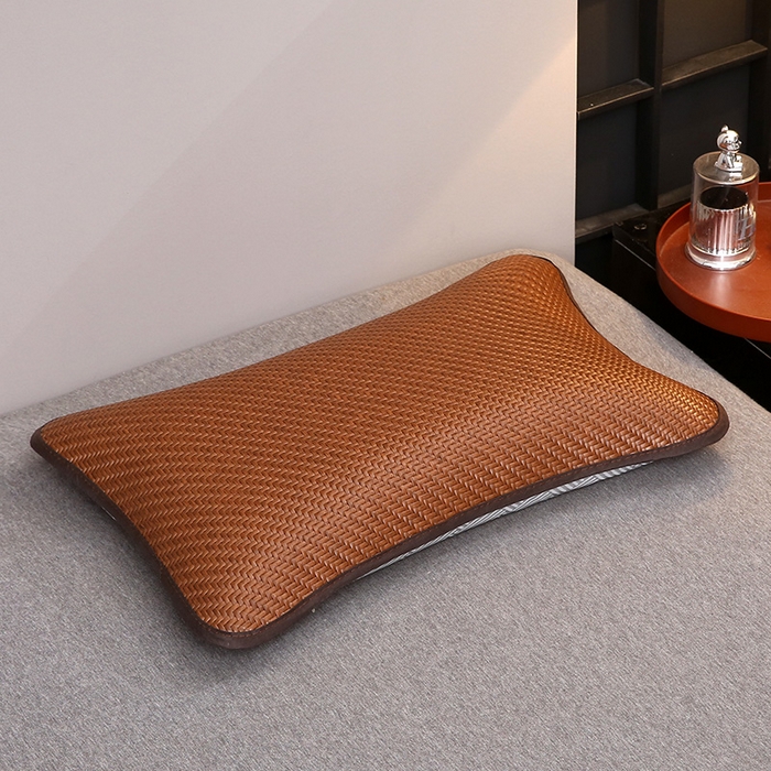 91家纺网 家纺一手货源 找家纺 2025新款纯色冰藤全荞麦枕夏凉凉感枕芯冰丝冰藤枕头 纯色冰藤全荞麦枕-咖色 35*55cm