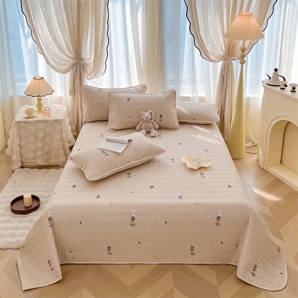 恒爱 2025新款全棉印花单床盖 公子兔-浅咖