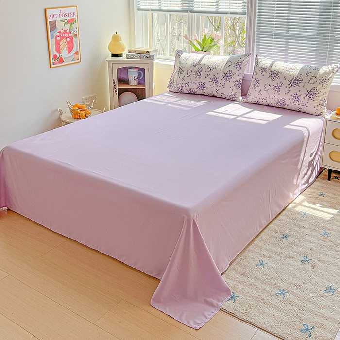 91家纺网 家纺一手货源 找家纺 （总）2025水洗棉双层纱简约风ins风小碎花被套床单款床笠款三四件套-单被套