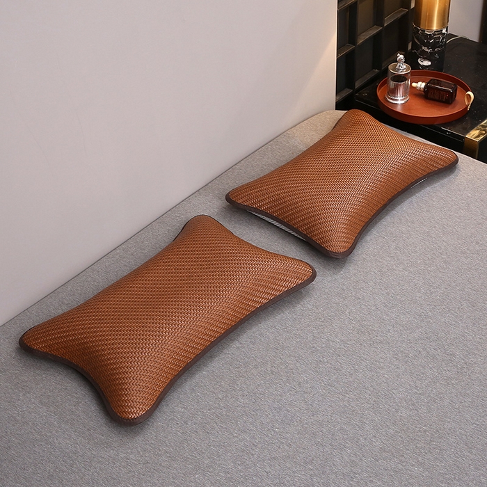 91家纺网 家纺一手货源 找家纺 2025新款纯色冰藤全荞麦枕夏凉凉感枕芯冰丝冰藤枕头 纯色冰藤全荞麦枕-咖色 35*55cm