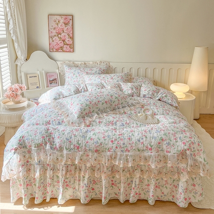 91家纺网 家纺一手货源 找家纺 （总）网红馆 2025新款水洗棉印花床盖四件套