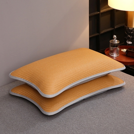 2025新款纯色冰藤全荞麦枕夏凉凉感枕芯冰丝冰藤枕头 纯色冰藤全荞麦枕-米色35*55cm