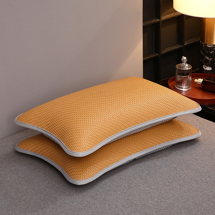 91家纺网 家纺一手货源 找家纺 2025新款纯色冰藤全荞麦枕夏凉凉感枕芯冰丝冰藤枕头 纯色冰藤全荞麦枕-米色35*55cm