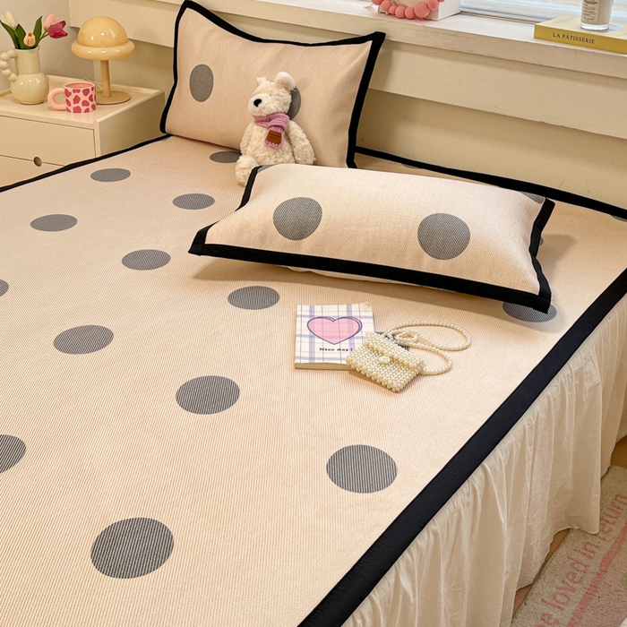 91家纺网 家纺一手货源 找家纺 慕澄家纺 2025新款小清新印花真冰藤系列凉席床席款 床席-圈圈