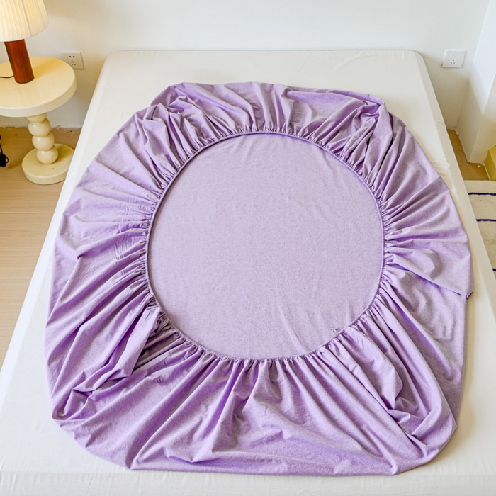 91家纺网 家纺一手货源 找家纺 2025新款全棉色织水洗棉床单床笠 魅紫 床笠款