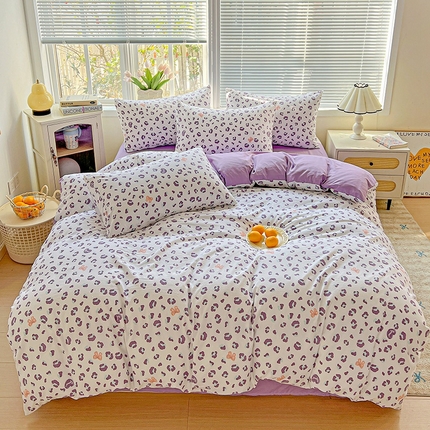 91家纺网 家纺一手货源 找家纺 2025新款水洗云朵糯糯棉简约风ins风小碎花被套床单款床笠款三四件套 么么哒
