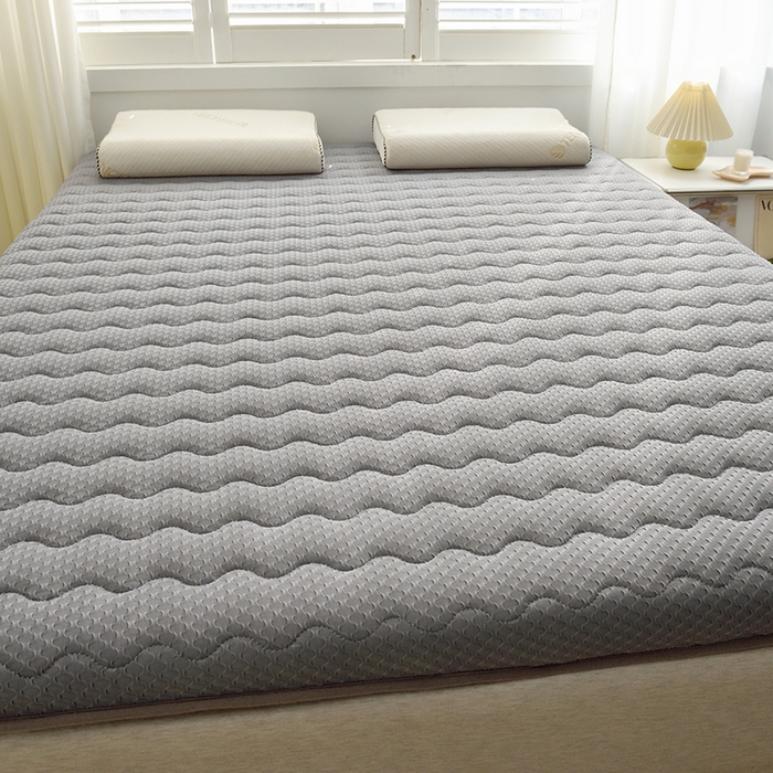 91家纺网 家纺一手货源 找家纺 苏赫床垫 2025新款A类针织提花床垫 波浪-灰