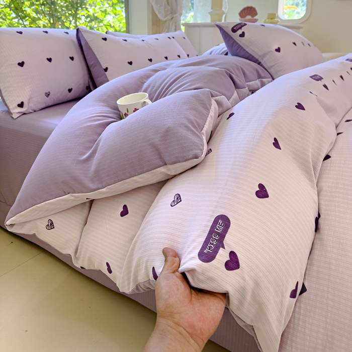 91家纺网 家纺一手货源 找家纺 （总）仟网汇 2025新款亲肤舒适提花小竺棉彩竹棉彩竺棉系列四件套