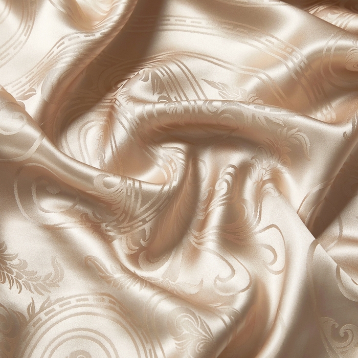 91家纺网 家纺一手货源 找家纺 赫本真丝馆（珍丝纺） 2025新款真丝提花系列四件套 佩德拉-金